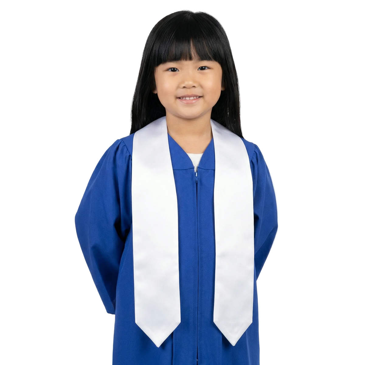 White preschool and kindergarten graduation stole for young graduates