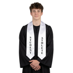 White student athlete graduation stole for college and high school graduates