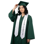 White Valedictorian graduation stole – GradWear honor sash for high school and college graduates