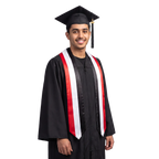 Yemen flag graduation stole, satin sash with printed Yemeni flag
