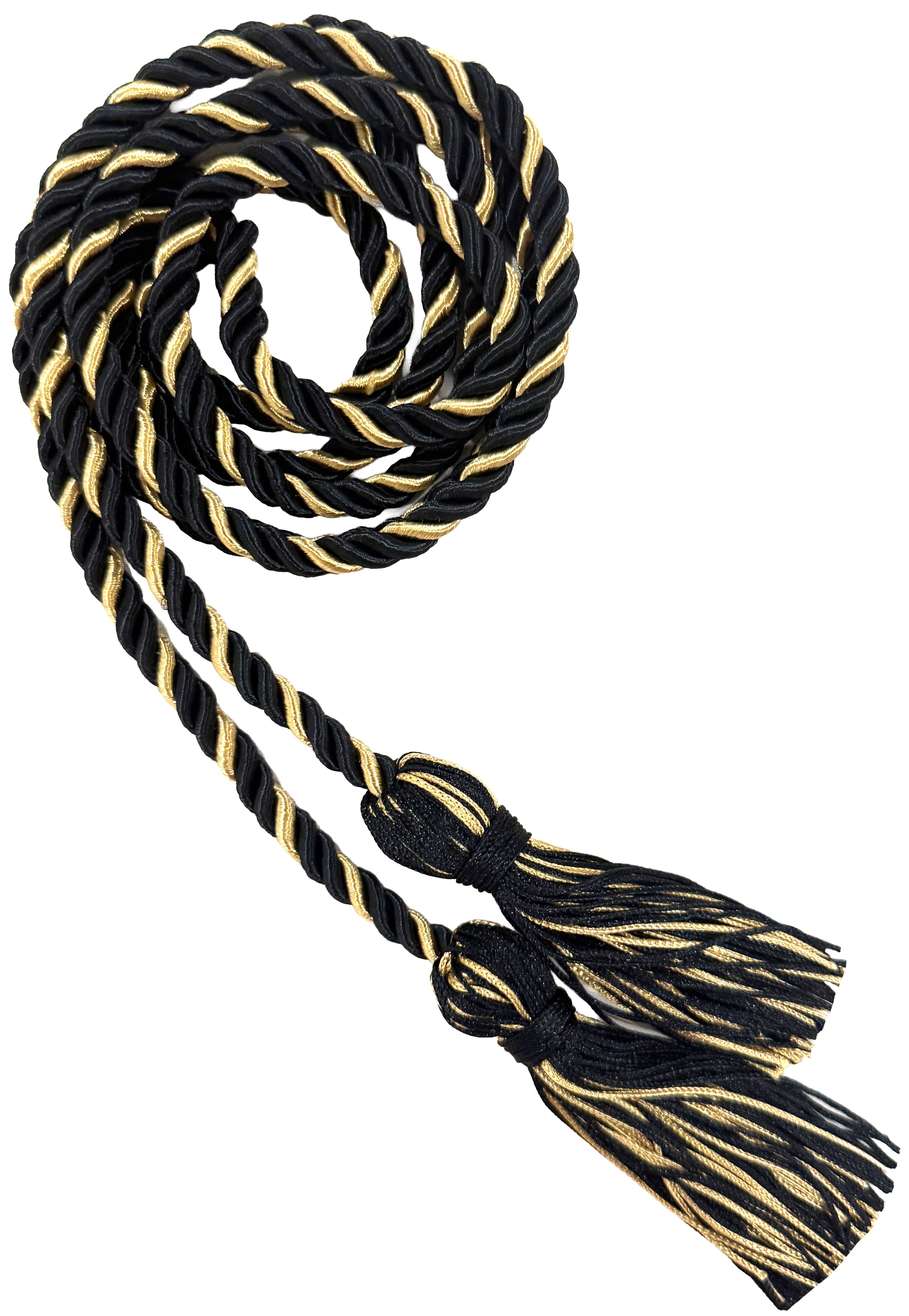 Black and Antique Gold Two Color Graduation Honor Cord