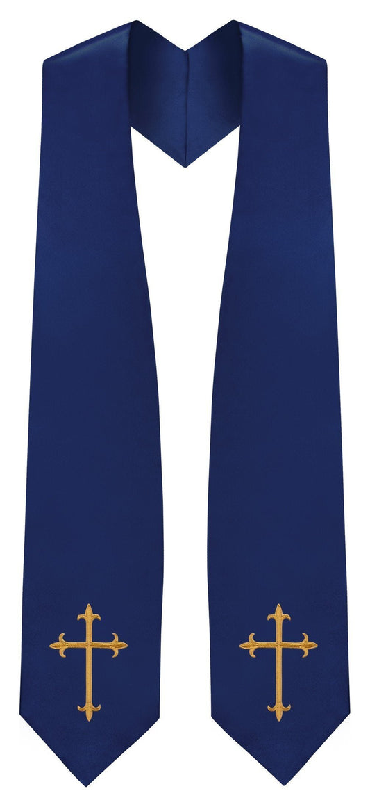 Navy Blue Traditional Choir Stole - Churchings