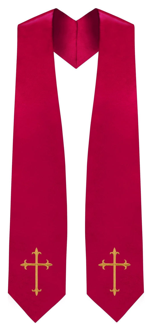 Red Traditional Choir Stole - Churchings