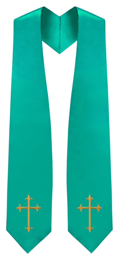 Emerald Green Traditional Choir Stole - Churchings