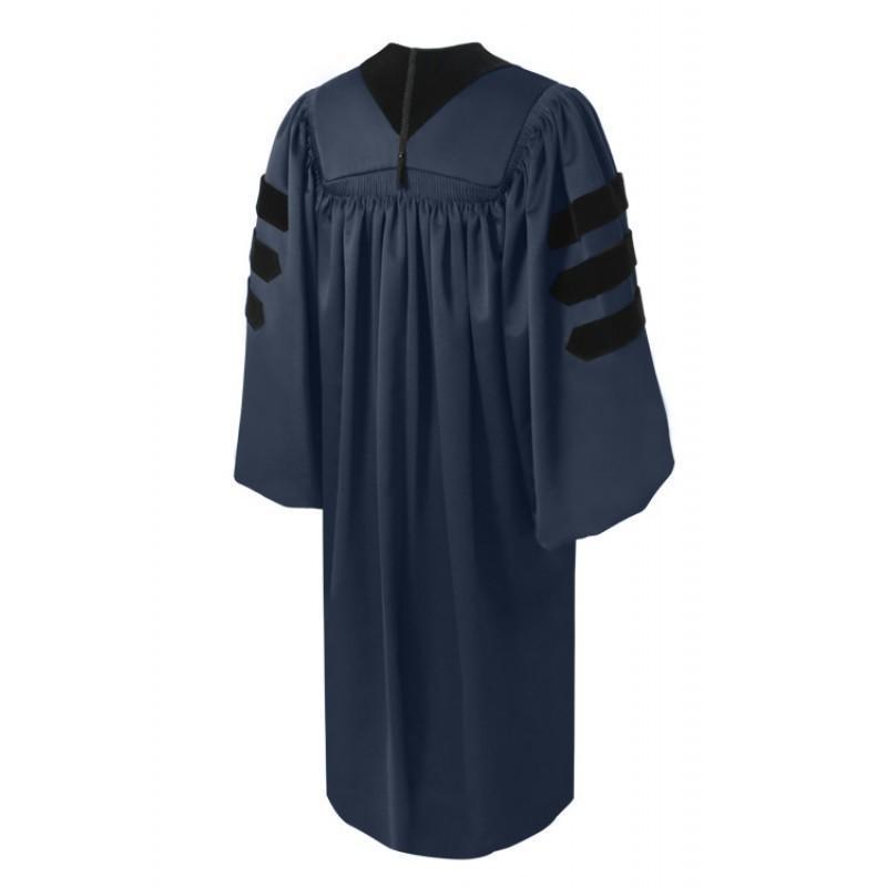 Deluxe Navy Blue Doctoral Gown Gradwear Deluxe Navy Blue Doctoral Gown Gradwear