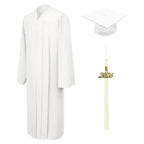 Matte White Elementary Cap, Gown & Tassel