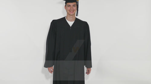 Deluxe Black Bachelors Graduation Cap & Gown - Collegiate Regalia