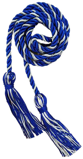 Royal Blue and Silver Two Color Graduation Honor Cord