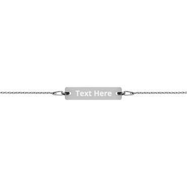 Custom Engraved Silver Bar Chain Bracelet - Gradwear®